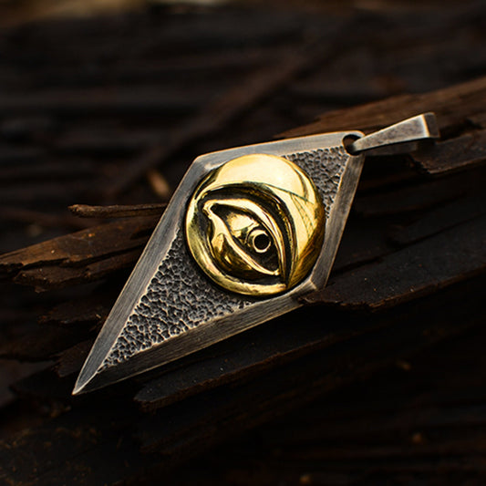 God's eye 925 Silver/brass Pendant Necklace, devil's eye jewelry silver pendant, handmade design personalized gift-craftsman made