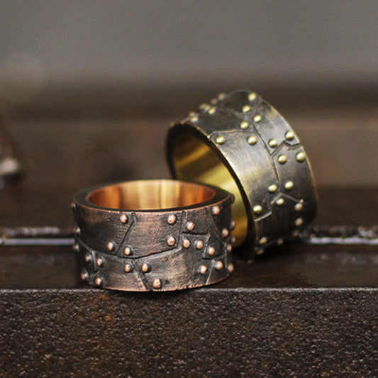 Rivet Deck 925 Silver Ring, sailor sailor ring, mecha stitching personalized ring gift-craftsman made - SATANHORN