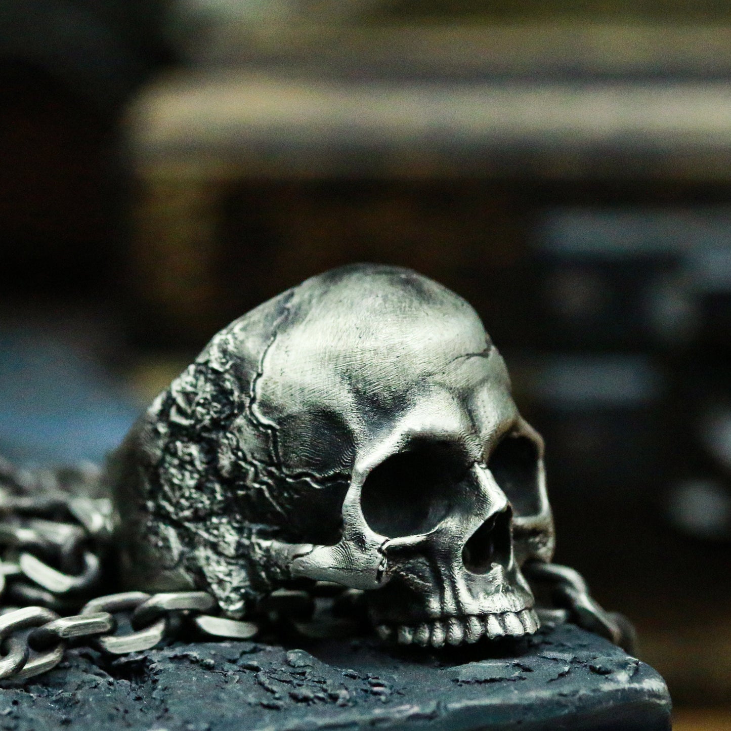 925 Sterling Silver Skull Ring,Mens Skull Ring Sterling Warrior Skull,Band Ring,Halloween Jewelry,elegant skull ring-Craftsman made - SATANHORN