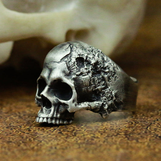 925 Sterling Silver Skull Ring,Mens Skull Ring Sterling Warrior Skull,Band Ring,Halloween Jewelry,elegant skull ring-Craftsman made - SATANHORN