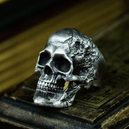 Classic Skull 925 Silver Ring,Mens Skull Ring Sterling Warrior Skull,Band Ring,Cold Ring,Halloween Jewelry,elegant skull ring-Craftsman made - SATANHORN