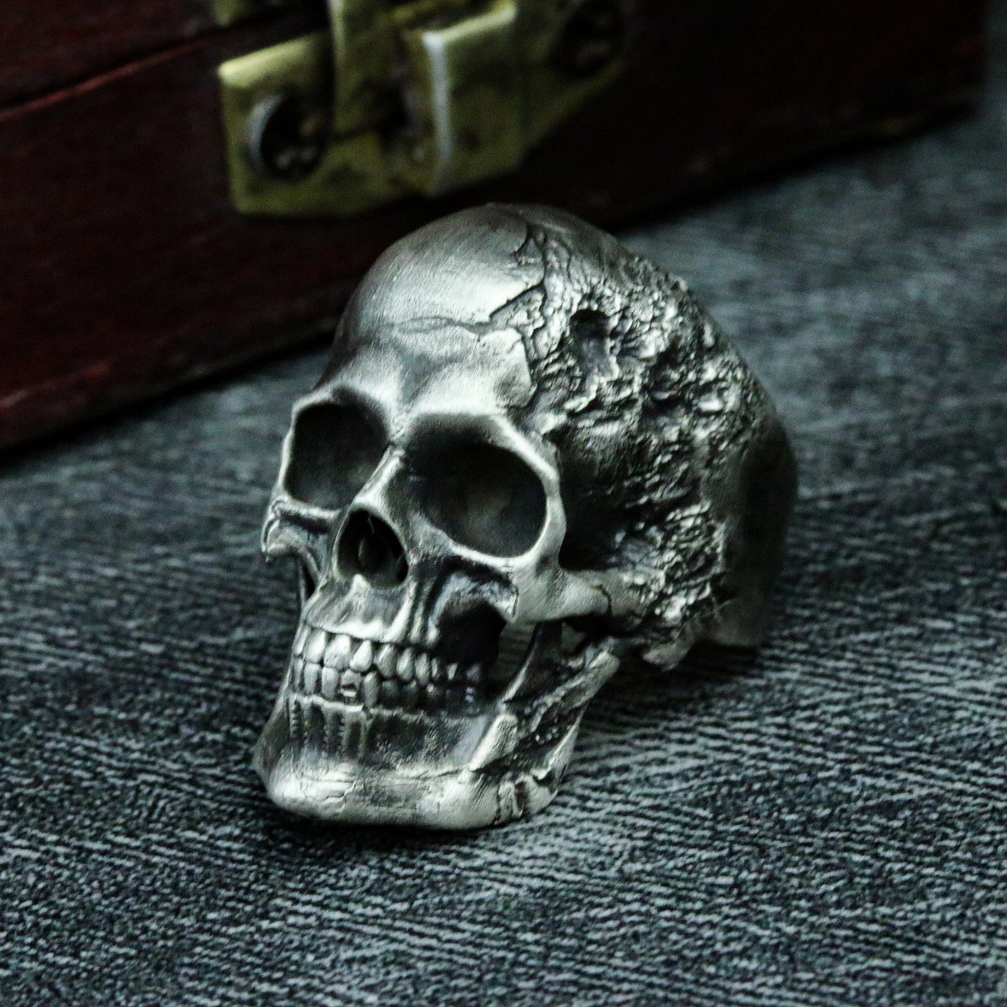 Classic Skull 925 Silver Ring,Mens Skull Ring Sterling Warrior Skull,Band Ring,Cold Ring,Halloween Jewelry,elegant skull ring-Craftsman made - SATANHORN