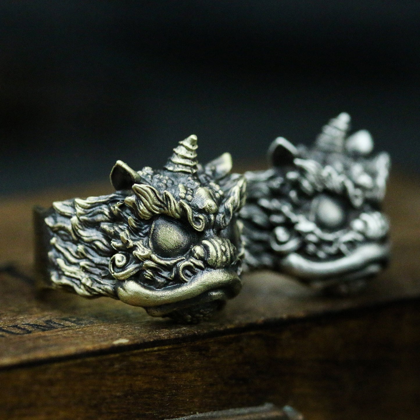 Chinese style Pixiu Patron saint 925 silver Ring,Buddhist ornaments,925 silver and brass,faith,Relic-Craftsman made - SATANHORN