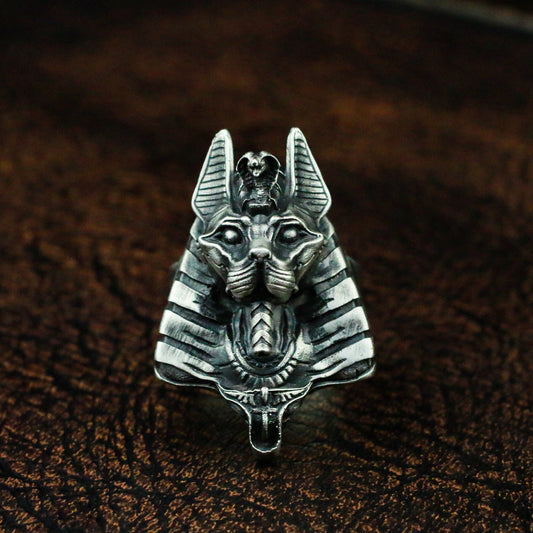 Bastet 925 silver ring, ancient Egyptian cat god totem silver ring jewelry, body silver ring-Craftsmen made - SATANHORN