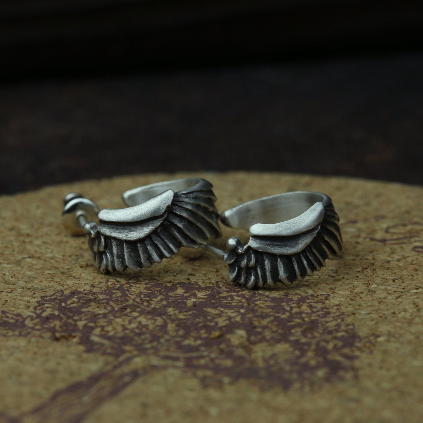 silver angel wing hoop earrings jewelry