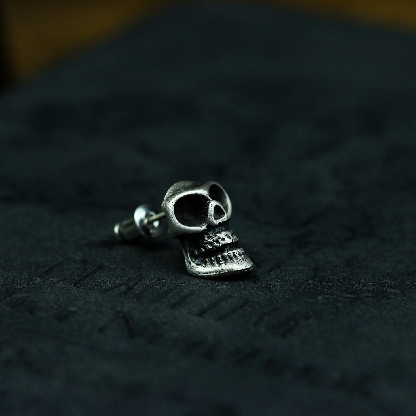 Creativity Skull 925 Silver Ear studs, bizarre skull earrings, rare jewelry sterling silver handmade - Craftsman made