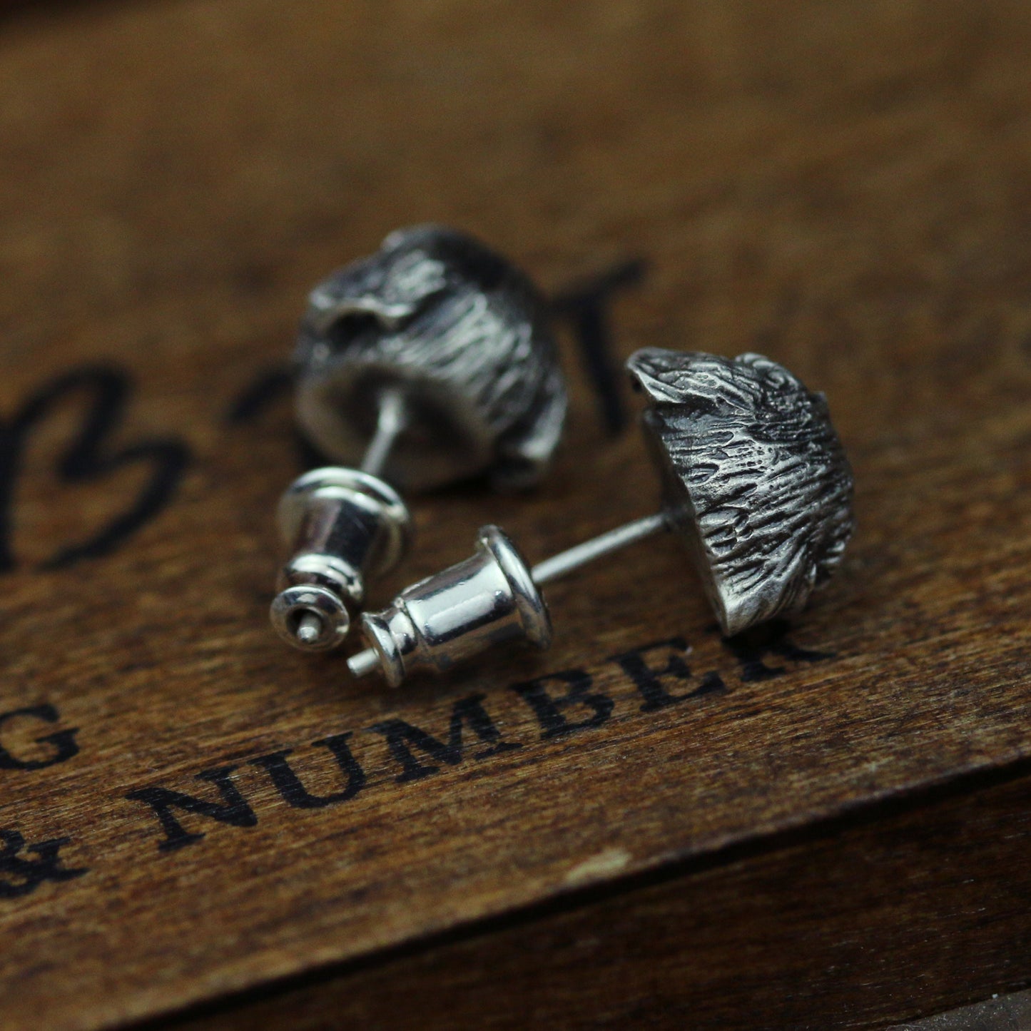 Pug sterling silver earrings
