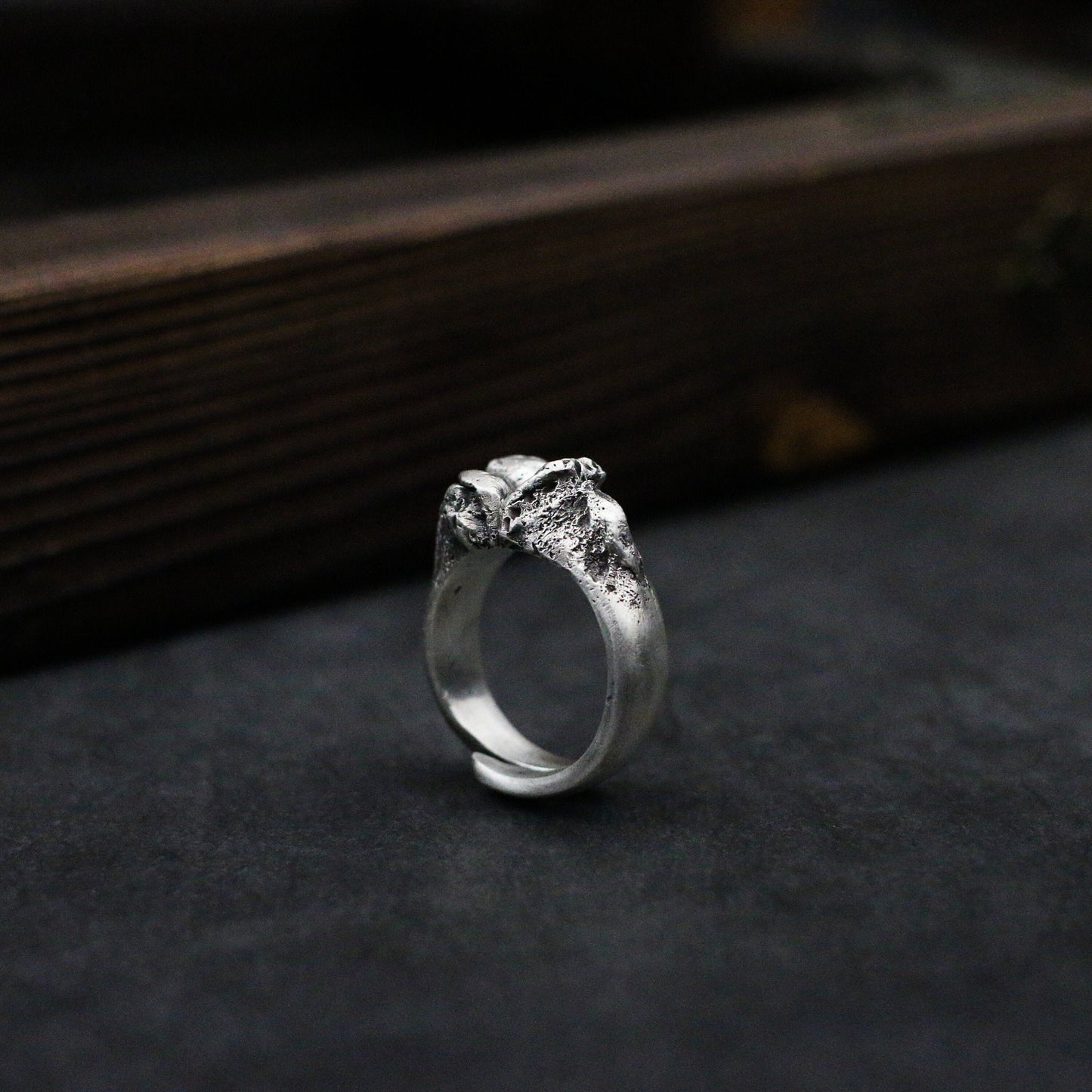 Bone joint 925 silver ring, Joint silver ring, 925 sterling silver brass personality ring - Craftsman Made - SATANHORN