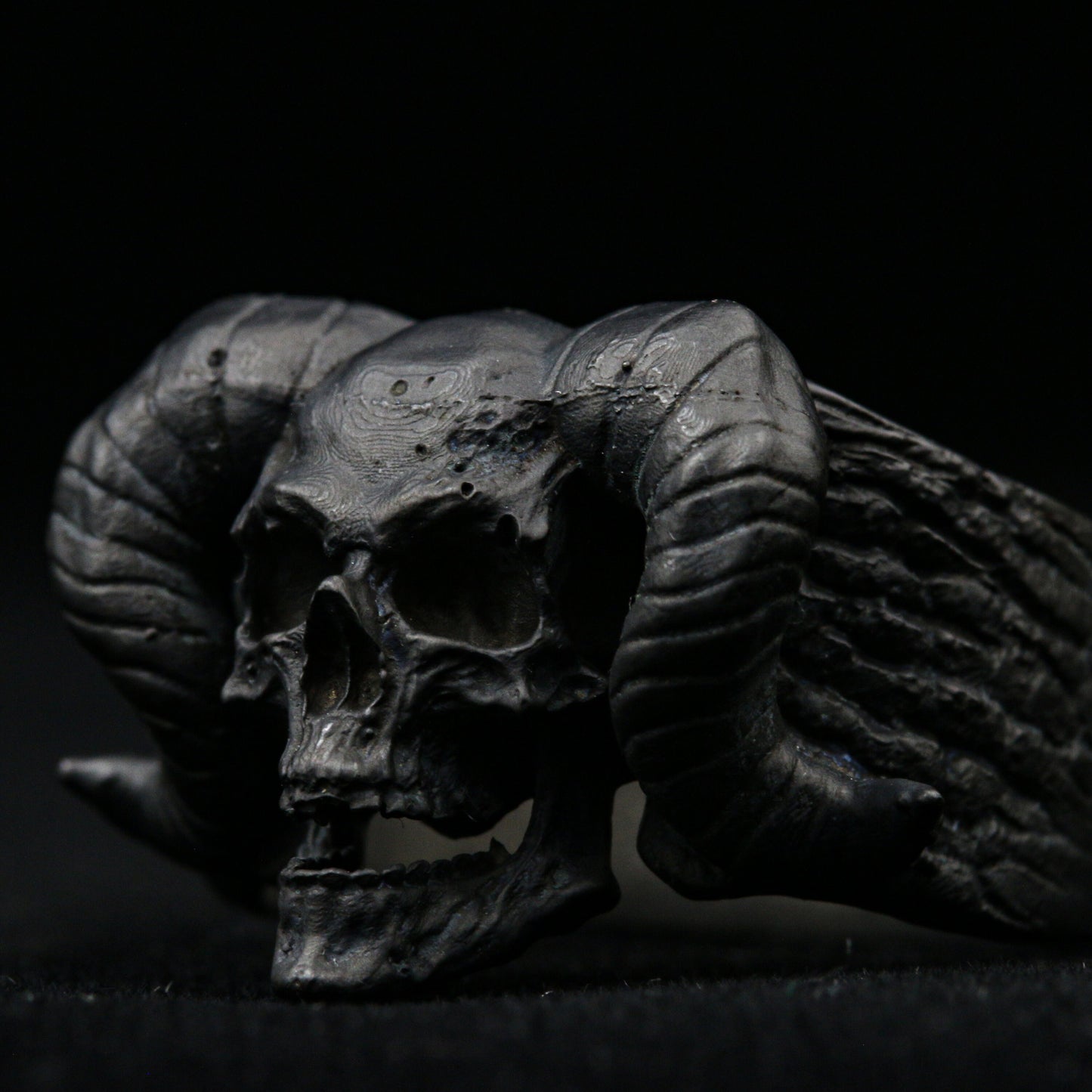 925 Claw Horn Skull Ring, Vintage Silver Ring, Men's Punk Ring, Men's Skull Ring, Death Ring, Skull Jewelry Masonic Rock Locomotive Ring