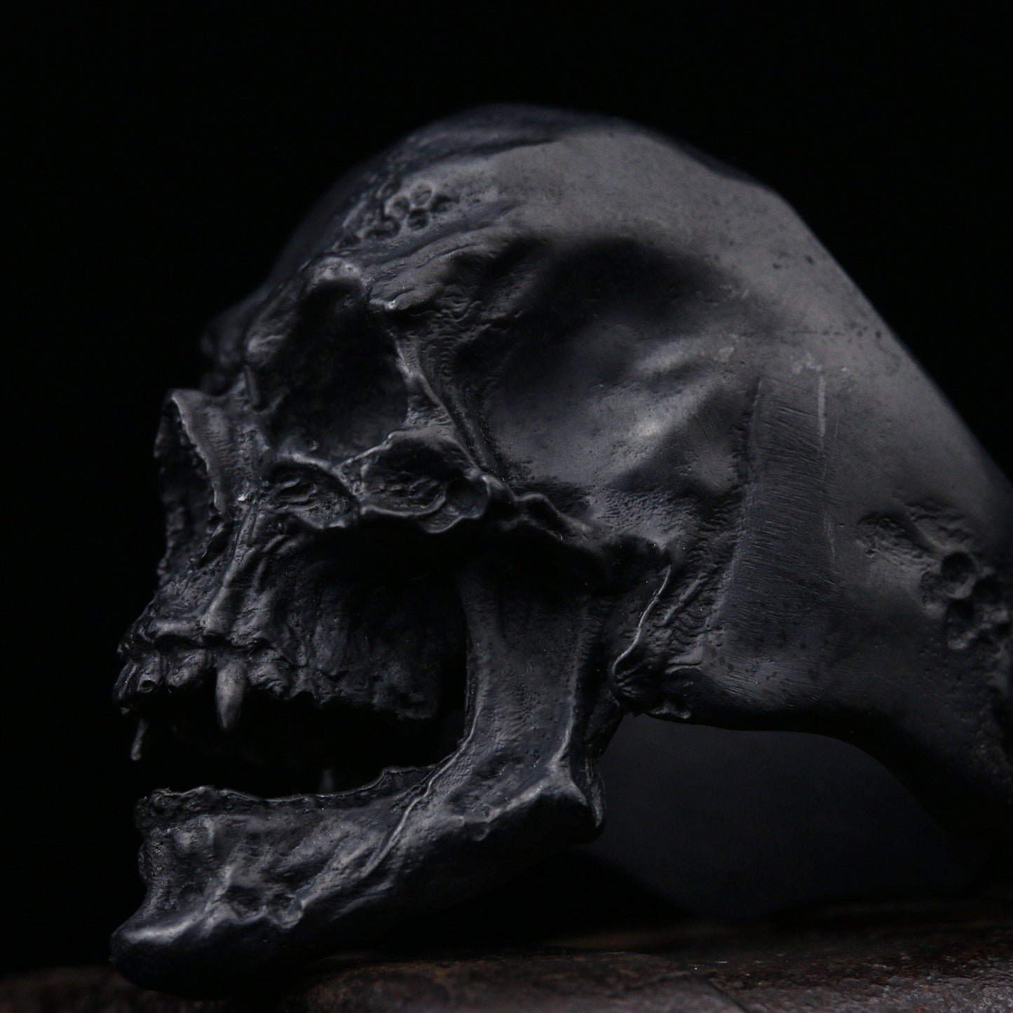 Skull ring Vampire open jaw Skull, biker masonic rock roll gothic jewelry