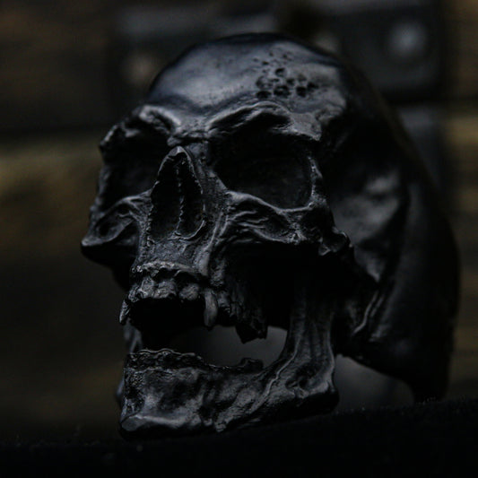 Skull ring Vampire open jaw Skull, biker masonic rock roll gothic jewelry