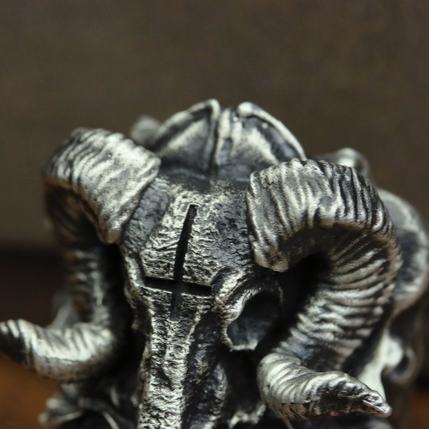 Sheep head skull 925 Silver Ring, evil mythological belief dark pendant necklace - Craftsman made - SATANHORN