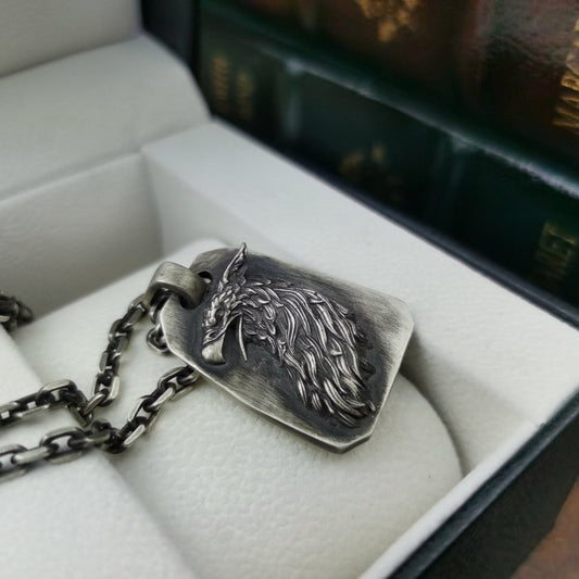 Griffin 925 silver pendant necklace,Bald Sea Eagle Silver Pendant Necklace Tag, Eagle Seagull Silver Brass Pendant Necklace-Craftsman Made