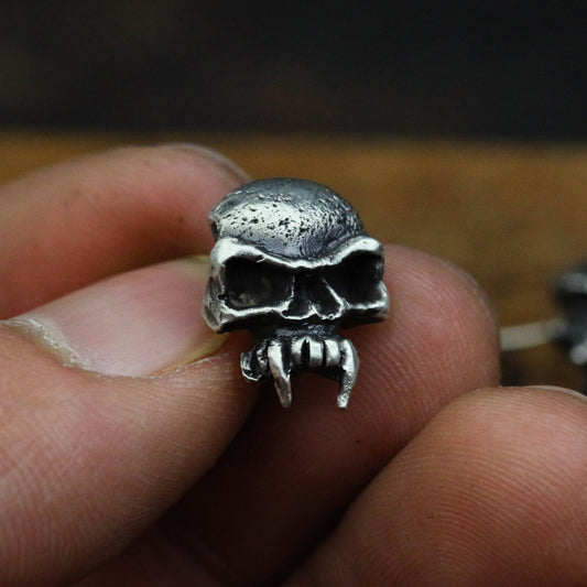 925 sterling silver Skull Earrings, Tusk Skull Earrings, Gothic Earrings