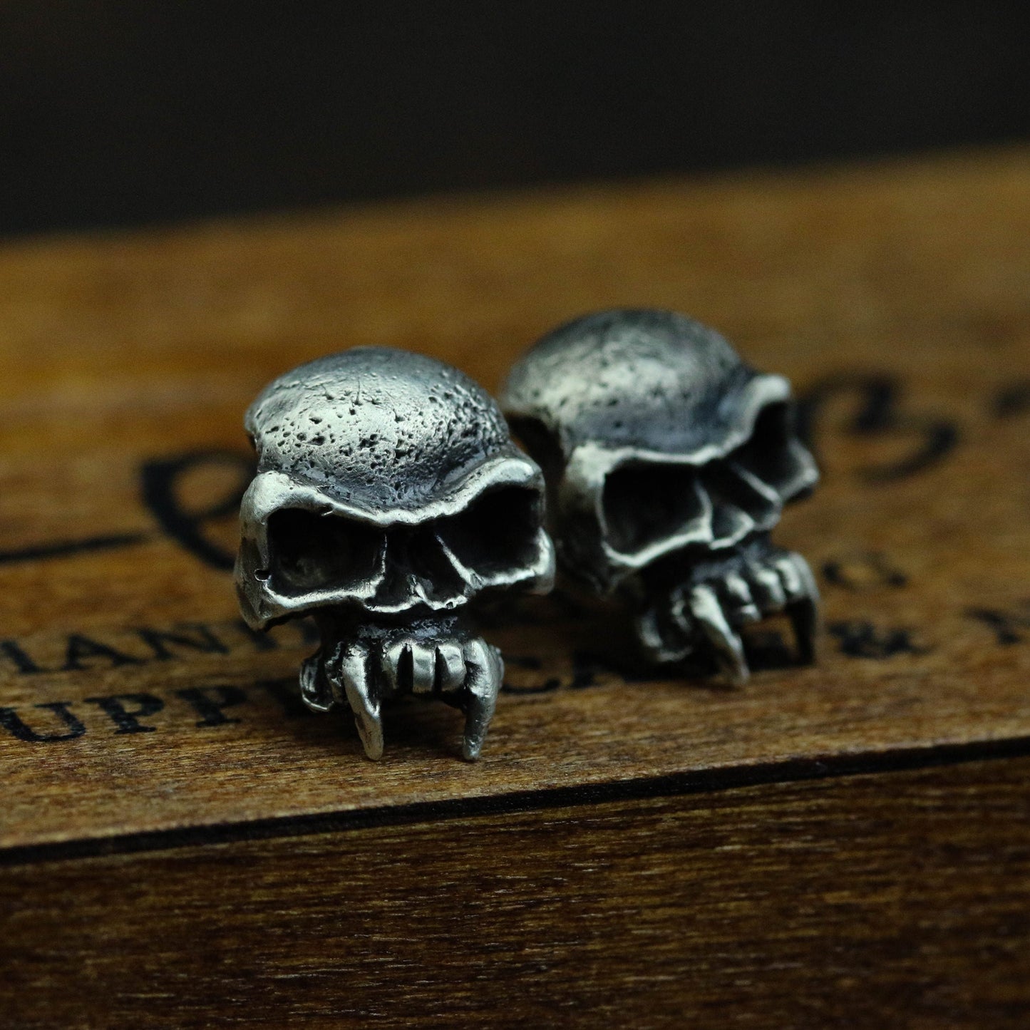 925 sterling silver Skull Earrings, Tusk Skull Earrings, Gothic Earrings