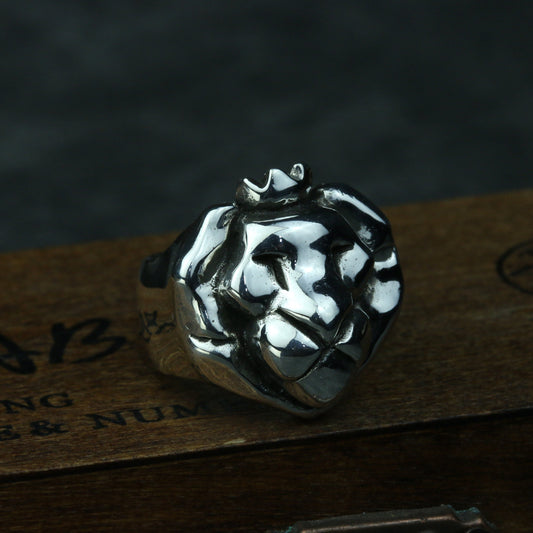 Lion King 925 Silver Ring, Lion Heart King Sterling Silver Jewelry, Bright Silver Ring Personalized Gift Everyday Jewelry-Craftsmen made - SATANHORN