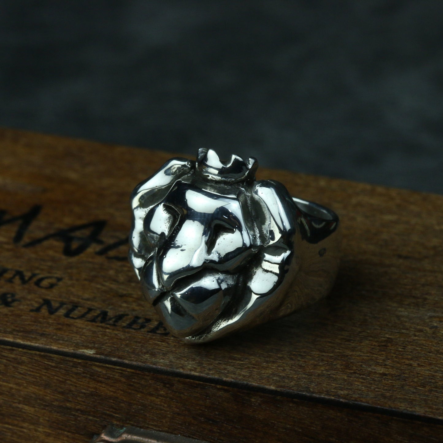 Lion King 925 Silver Ring, Lion Heart King Sterling Silver Jewelry, Bright Silver Ring Personalized Gift Everyday Jewelry-Craftsmen made - SATANHORN