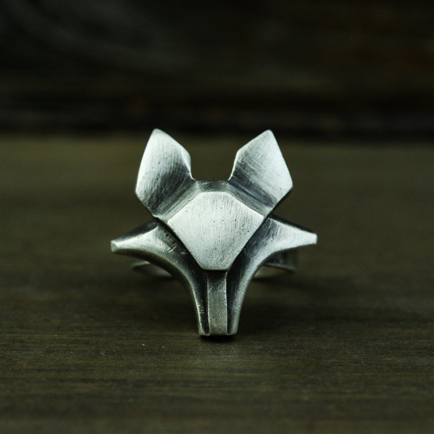 Fox 925 silver ring, simple abstract 925 silver ring, personalized animal ring sterling silver brass jewelry-Craftsmen made - SATANHORN