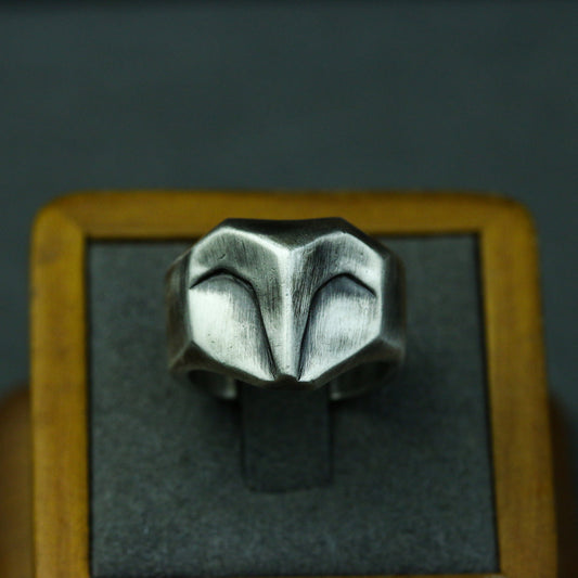 Owl 925 silver ring, eagle simple abstract 925 silver ring, personalized flying bird ring jewelry-Craftsmen made - SATANHORN