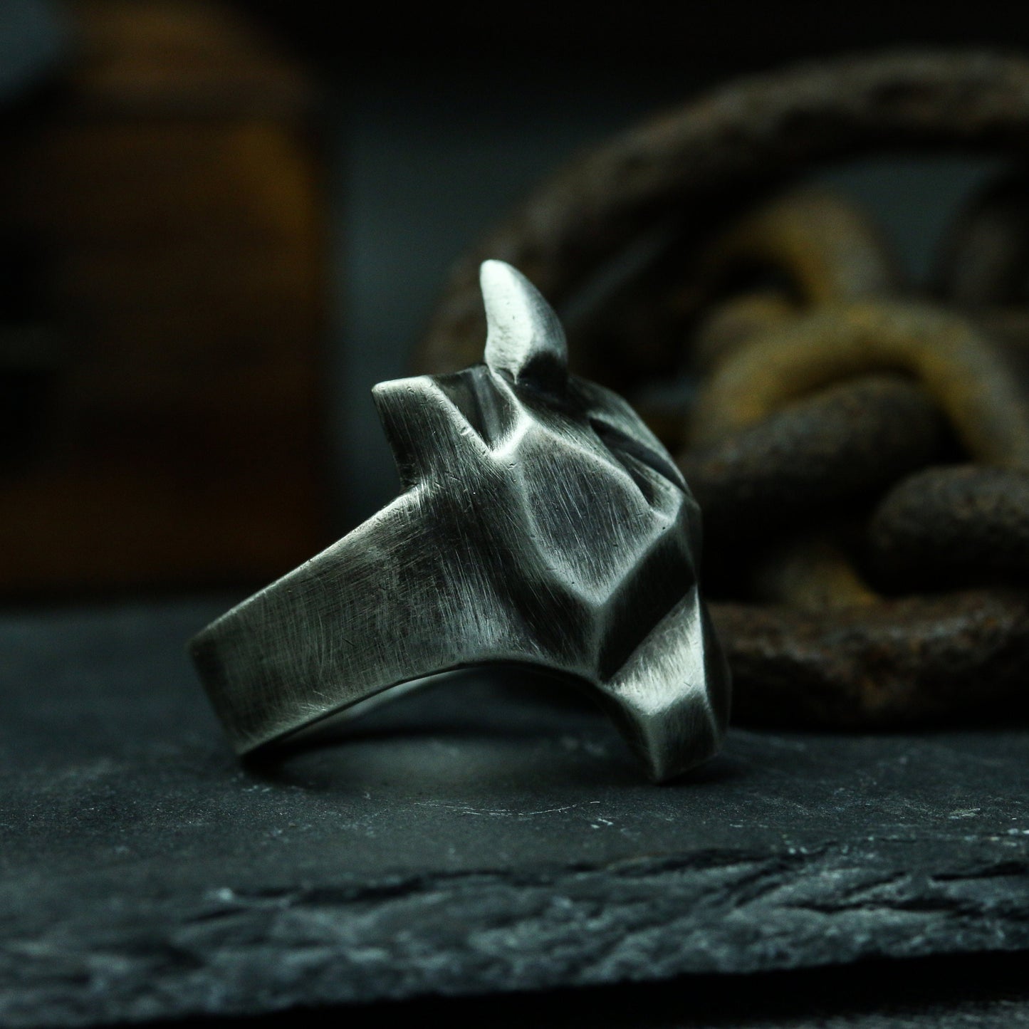Unicorn 925 silver ring, simple abstract beast 925 silver ring finger ring, unique and mysterious jewelry-Craftsmen made - SATANHORN