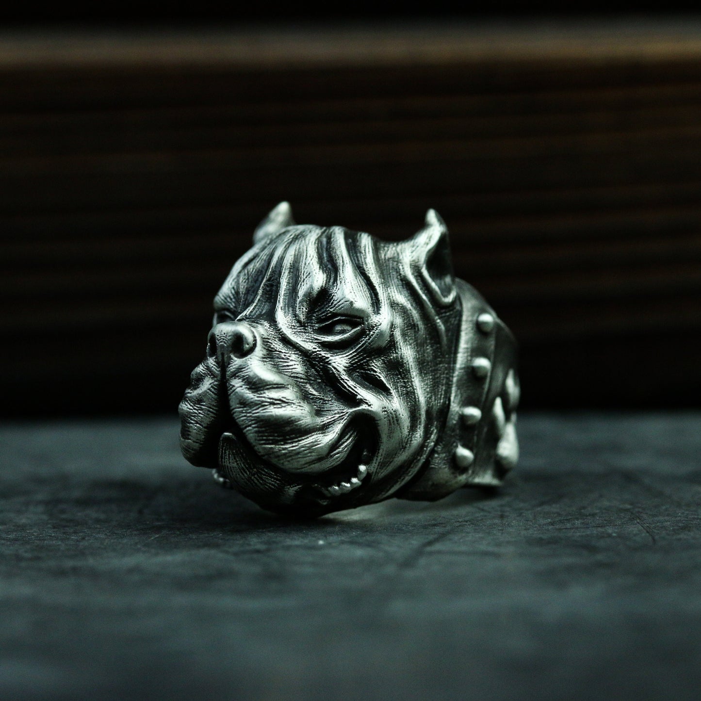 Bulldog 925 silver ring, pet dog 925 silver ring, Bulldog Jewelry, Pet Jewelry, Dog Ring-Craftsmen made - SATANHORN