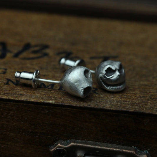 christmas fright night jack emoji earrings