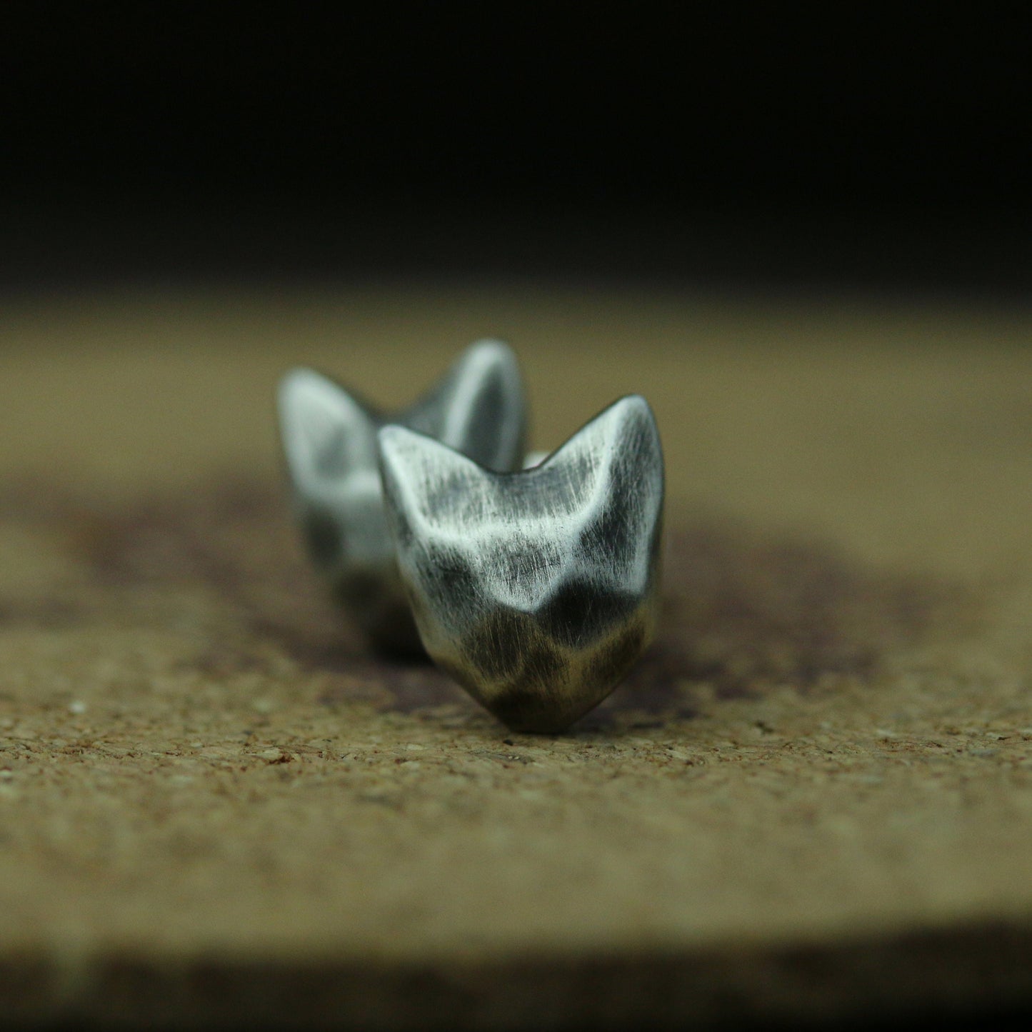 Abstract cat head earrings