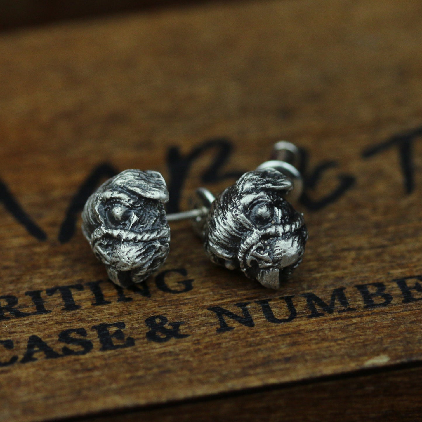 Pug sterling silver earrings