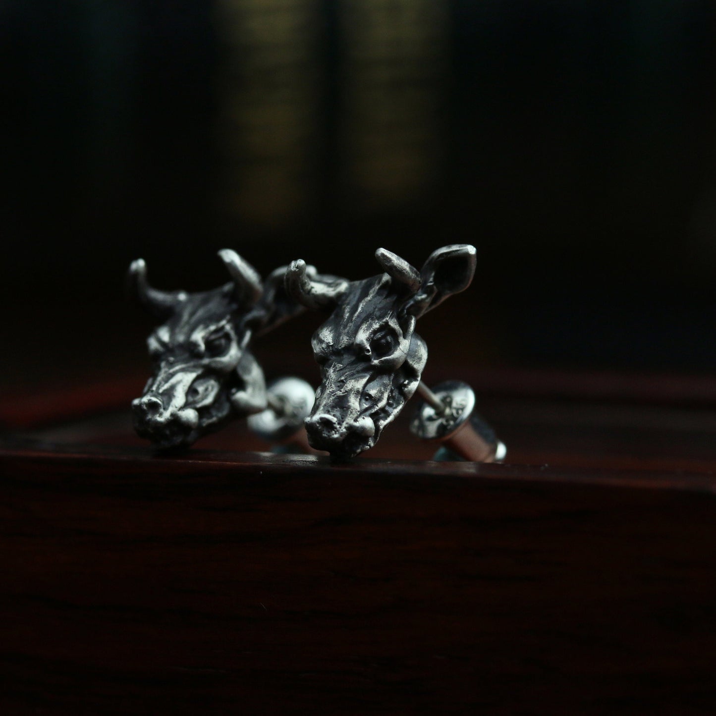 Bull skull earrings jewelry