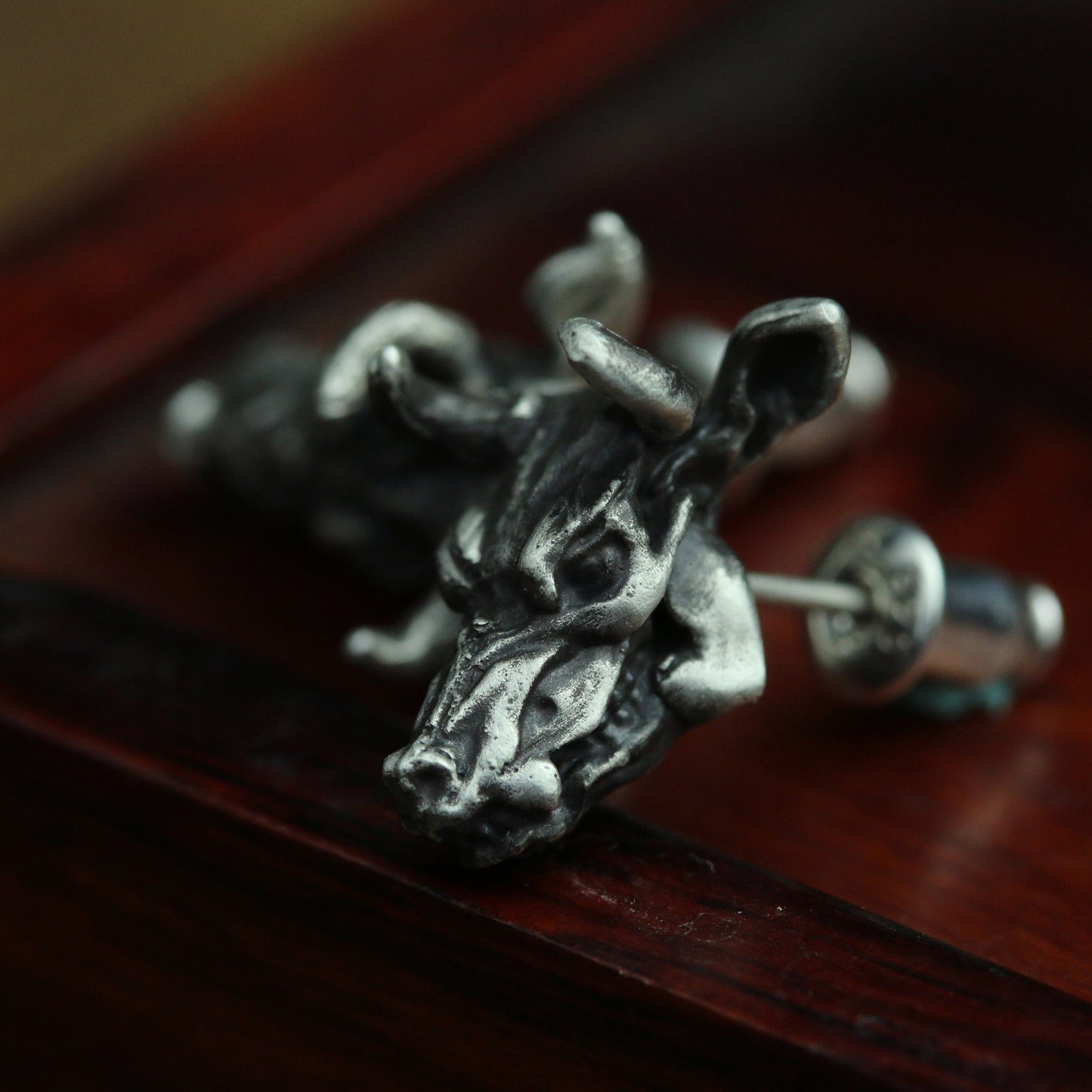 Bull skull earrings jewelry