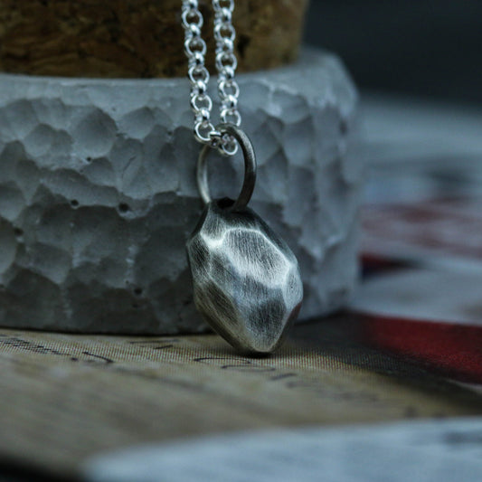 925 Sterling Silver Lovers Lucky Stone Pendant Necklace, Lovers Exchange Gifts, Couple Jewelry, Gifts for Him - Handmade