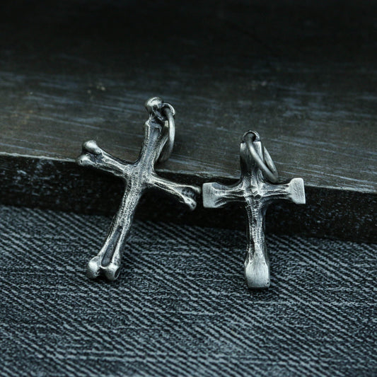 925 Sterling Silver Cross Pendant Necklace, Christian Religious Jewelry, Cross Silver Necklace, Gift for Him - Handmade