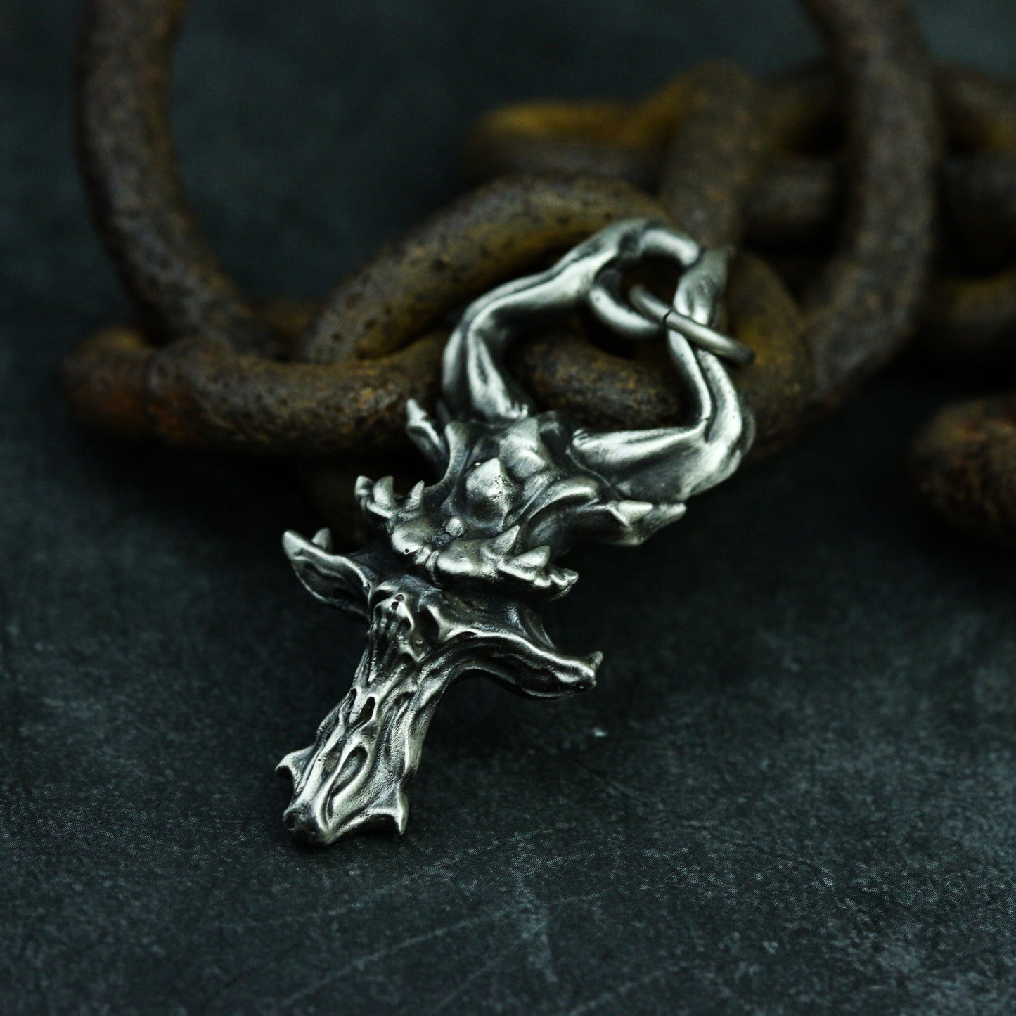Ghost Cross 925 silver Pendant Necklace, 925 Sterling Silver Handmade Silver Jewelry-Craftsman made