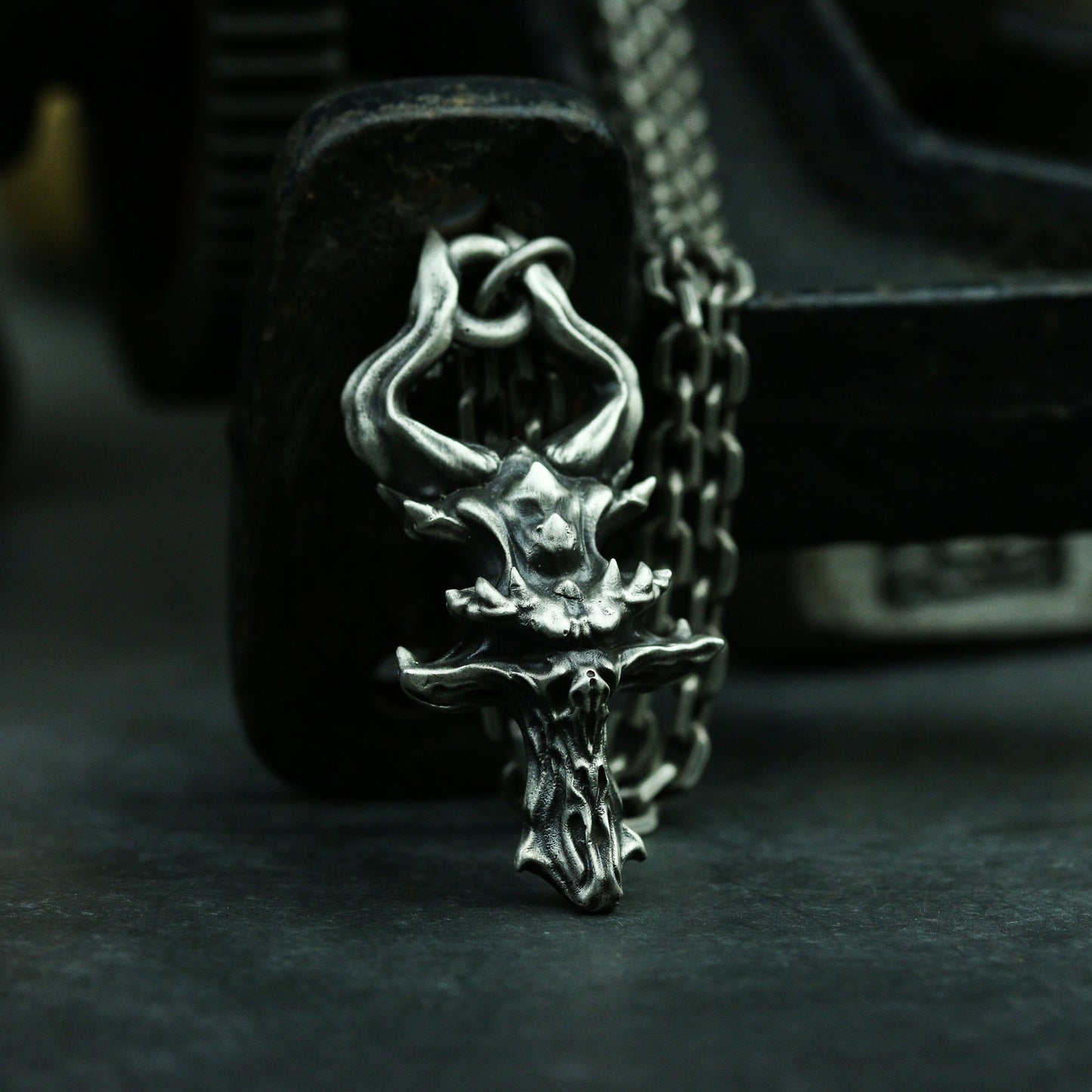 Ghost Cross 925 silver Pendant Necklace, 925 Sterling Silver Handmade Silver Jewelry-Craftsman made