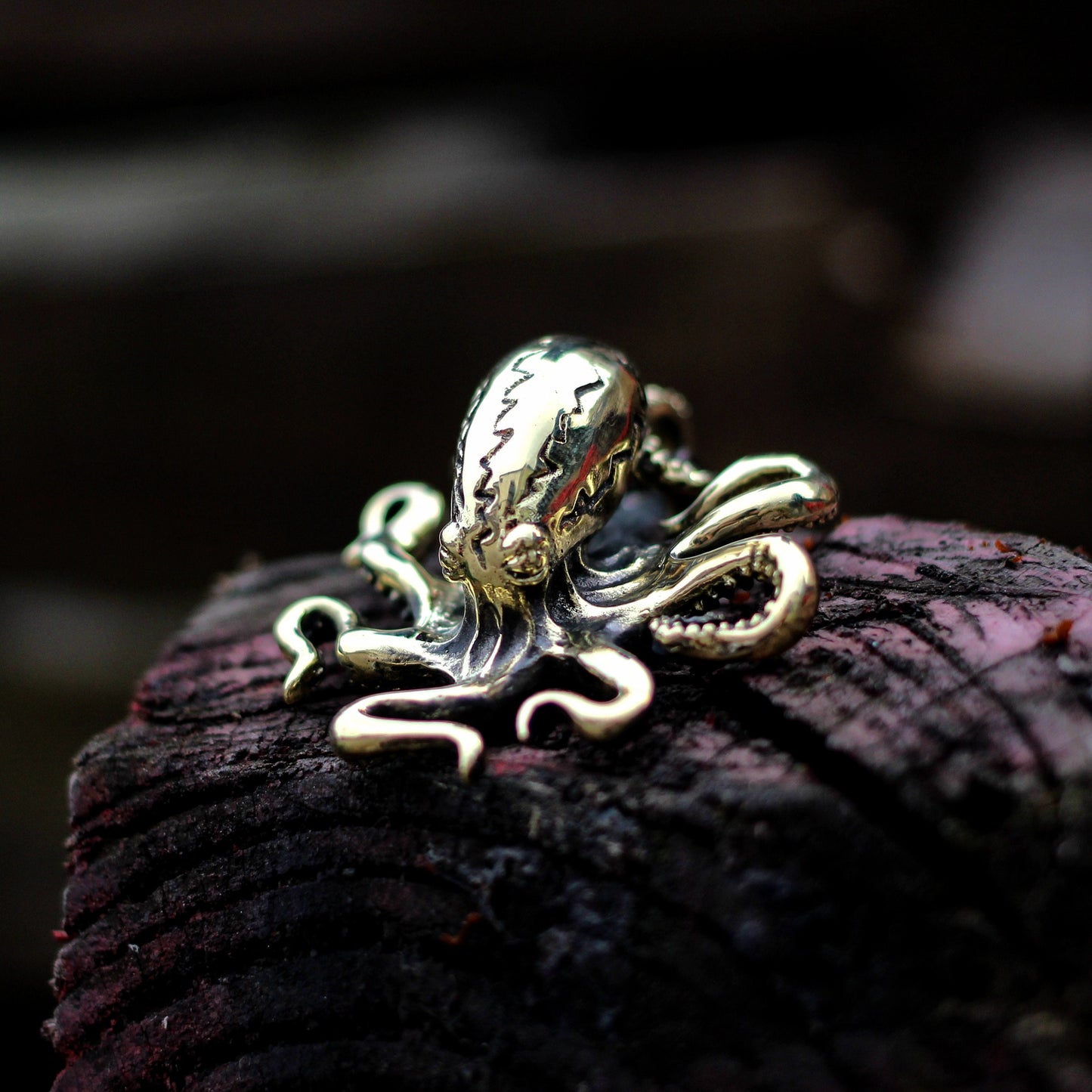 Octopus Cthulhu 925 silver Pendant Necklace Brass and Sterling Silver, Sleeping God Cthulhu-Octopus Paul Pendant Necklace-Craftsmen made