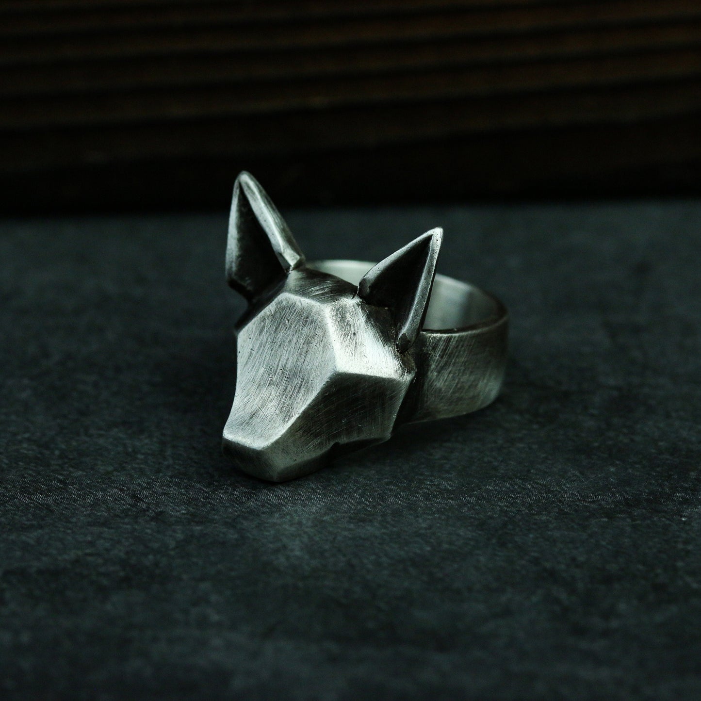 Simple fox 925 silver ring, abstract fox ring, totem animal jewelry, Ring-Mens Gift-Craftsmen made - SATANHORN