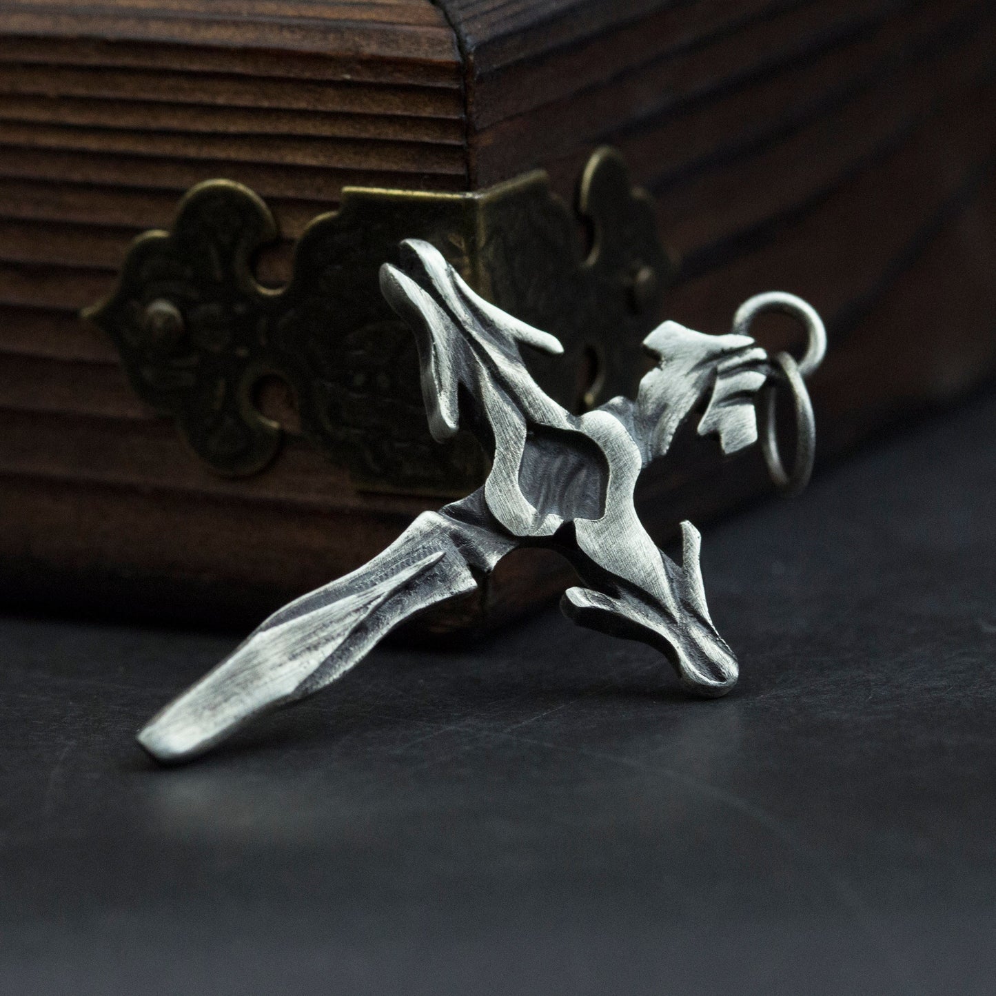 Hook Shaped Cross 925 Silver Pendant Necklace, Christian Cross Faith Jewelry Necklace Pendant, Unique Cross-Craftsman made
