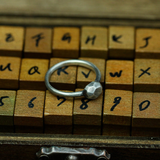 925 Sterling Silver Minimalist Ring, Gemstone Ring, Matte Couple's Ring, Gift for Him - Handmade