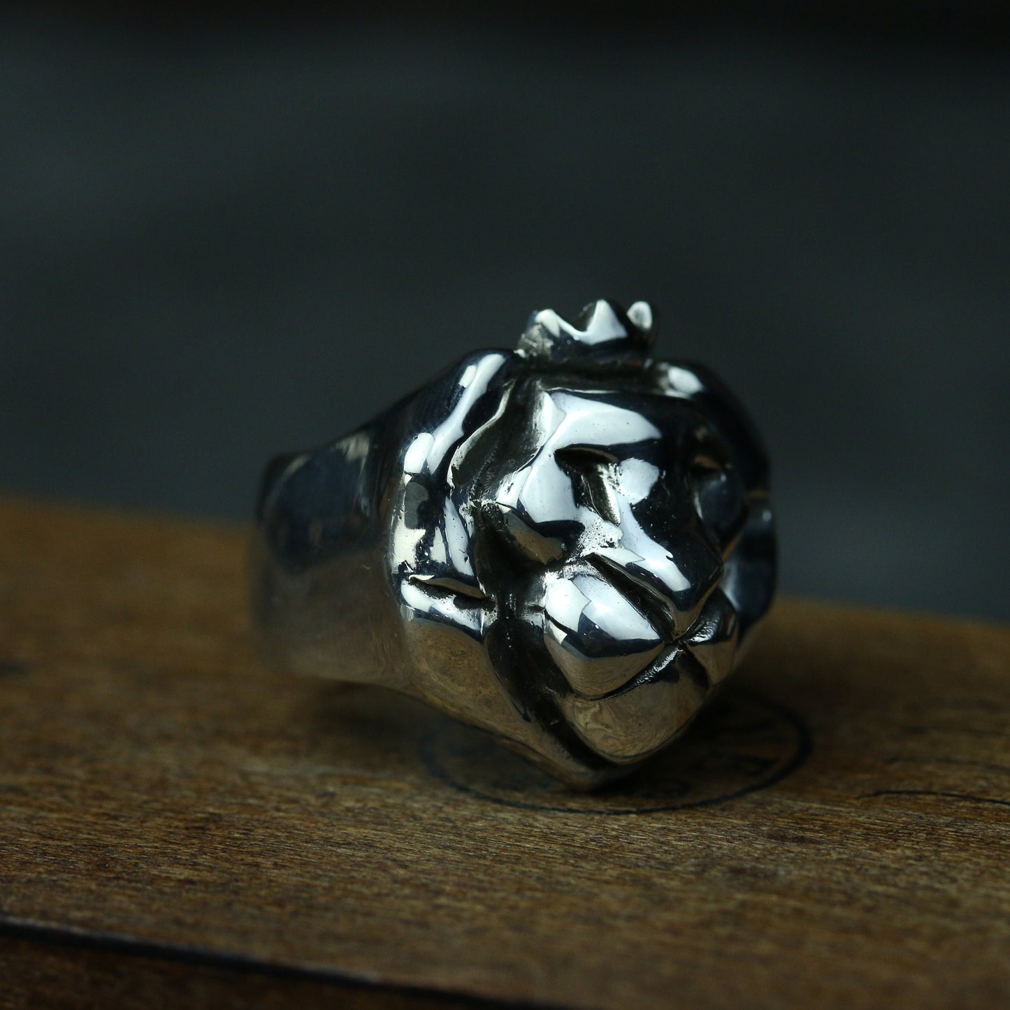 Lion King 925 Silver Ring, Lion Heart King Sterling Silver Jewelry, Bright Silver Ring Personalized Gift Everyday Jewelry-Craftsmen made - SATANHORN