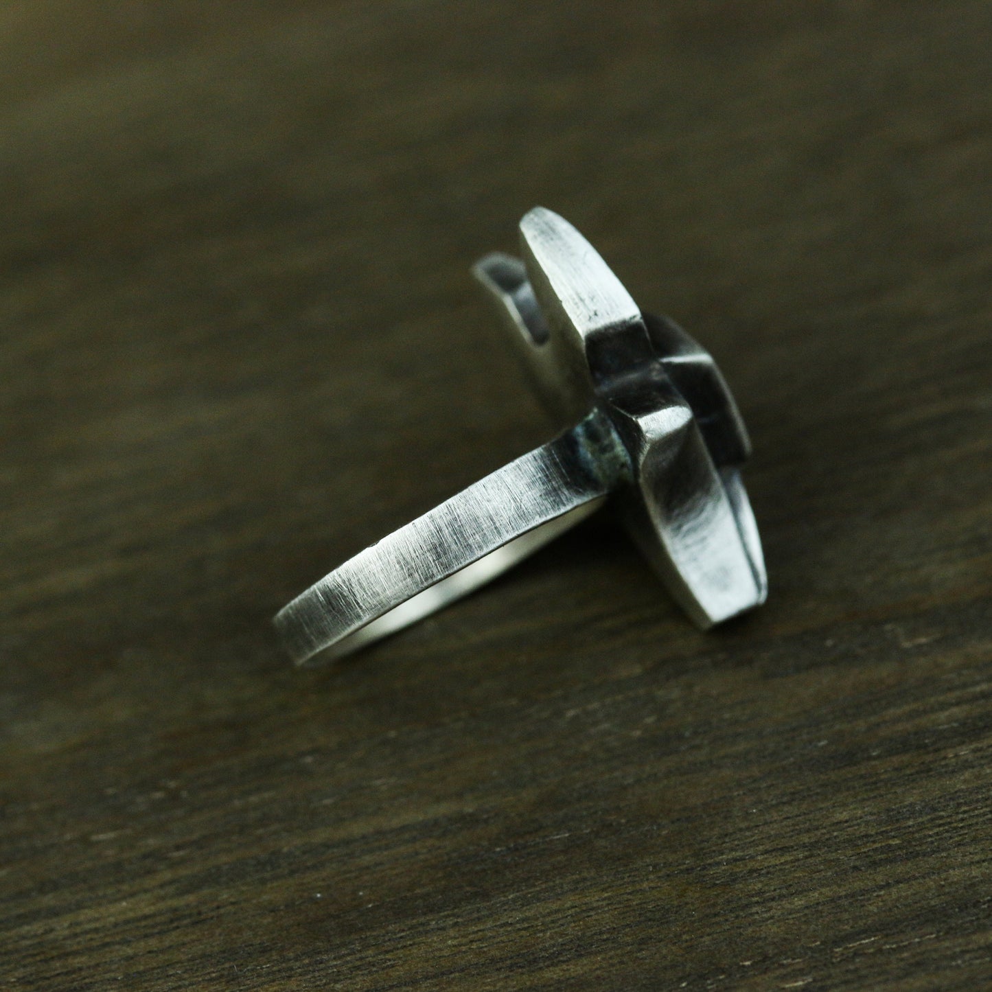 Fox 925 silver ring, simple abstract 925 silver ring, personalized animal ring sterling silver brass jewelry-Craftsmen made - SATANHORN