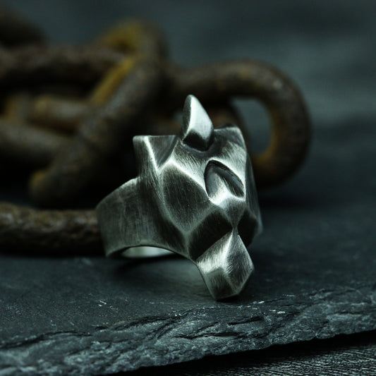 Unicorn 925 silver ring, simple abstract beast 925 silver ring finger ring, unique and mysterious jewelry-Craftsmen made - SATANHORN