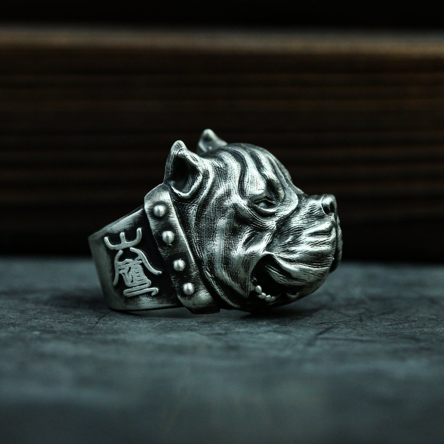 Bulldog 925 silver ring, pet dog 925 silver ring, Bulldog Jewelry, Pet Jewelry, Dog Ring-Craftsmen made - SATANHORN