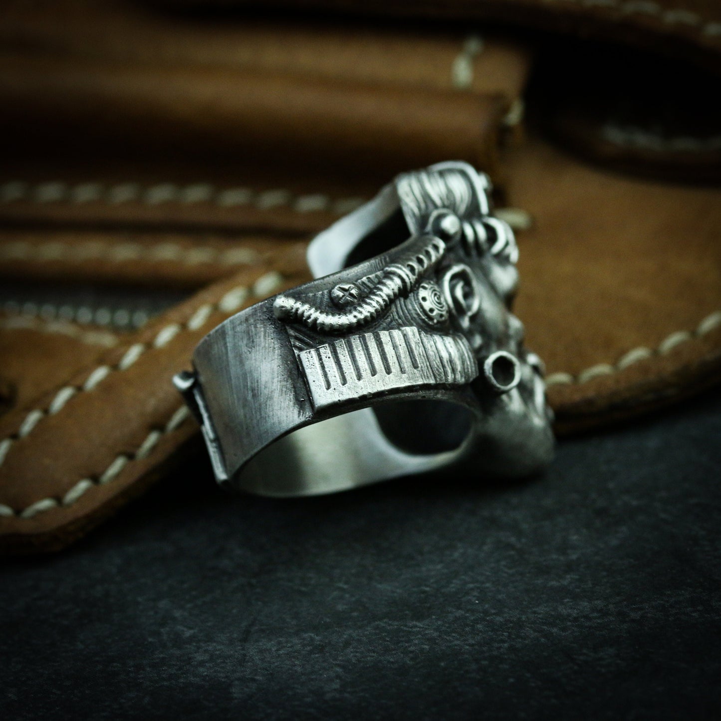 Biohazard Symbol Ring - 925 Sterling Silver Punk Subculture Jewelry - SATANHORN