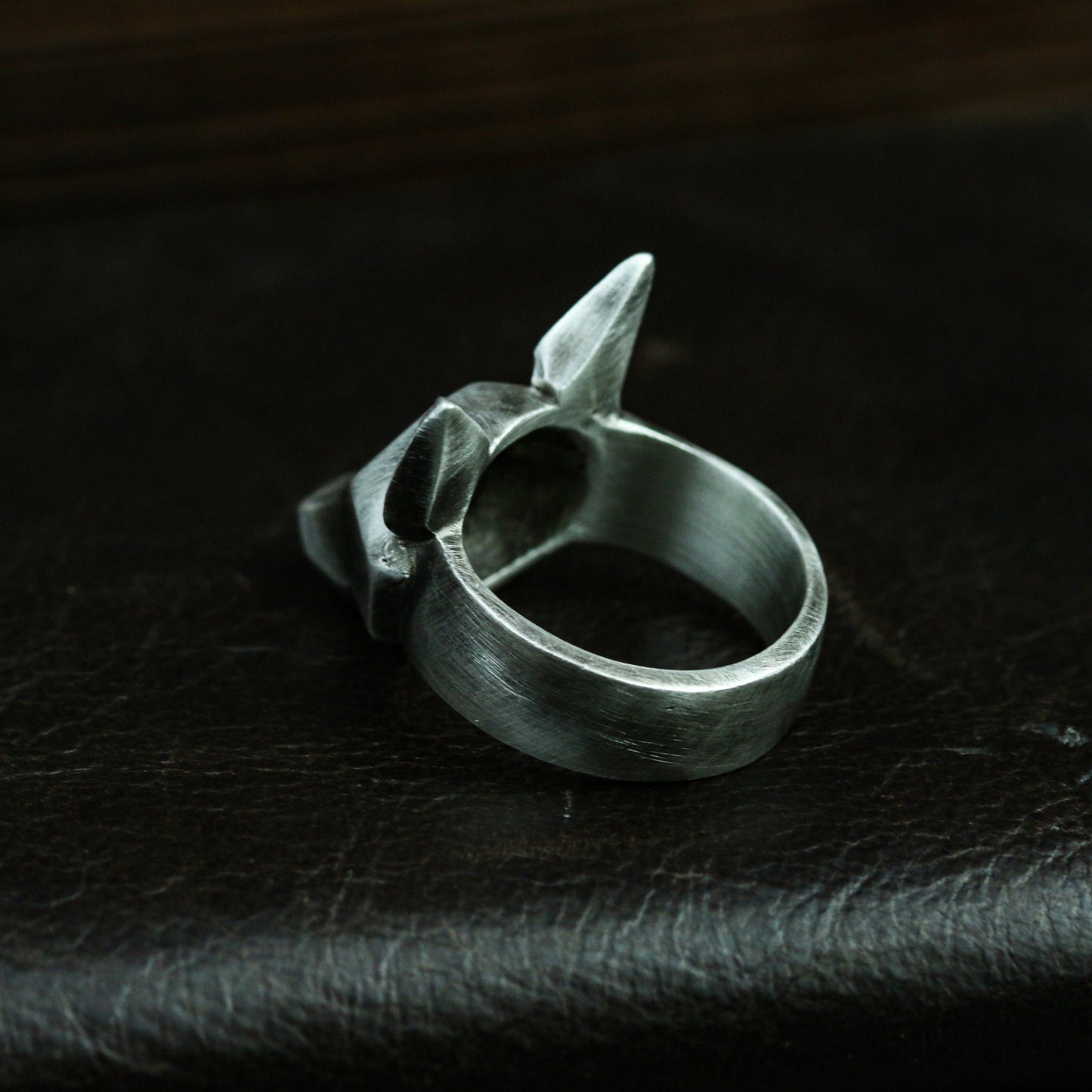 Simple fox 925 silver ring, abstract fox ring, totem animal jewelry, Ring-Mens Gift-Craftsmen made - SATANHORN