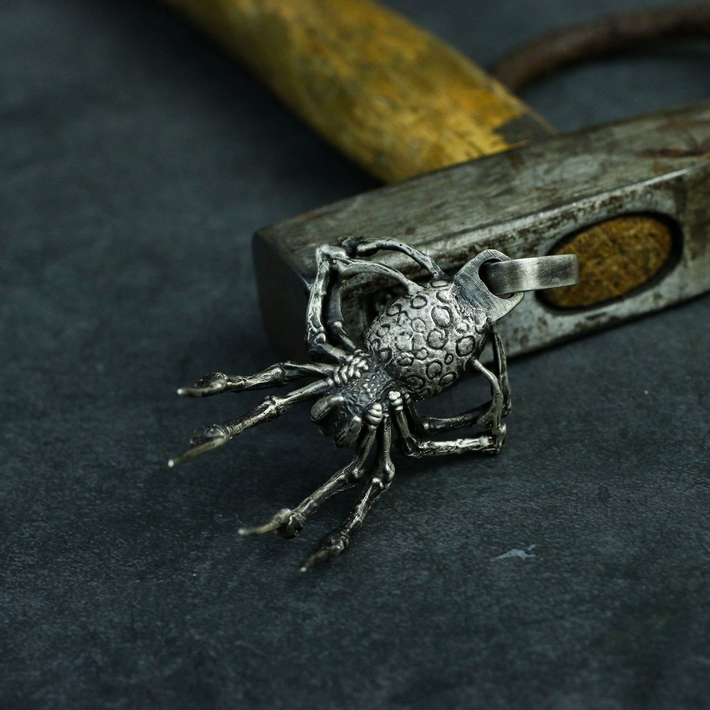 Big Spider 925 silver pendant necklace, long-legged spider 925 silver pendant, exquisite and realistic spider jewelry-Craftsman made