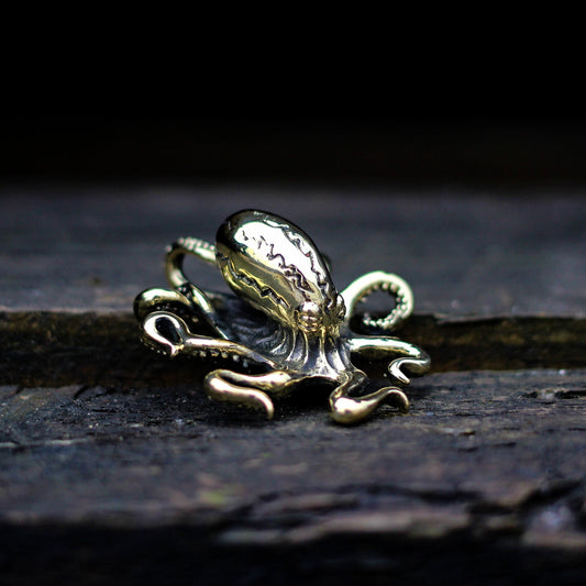 Octopus Cthulhu 925 silver Pendant Necklace Brass and Sterling Silver, Sleeping God Cthulhu-Octopus Paul Pendant Necklace-Craftsmen made
