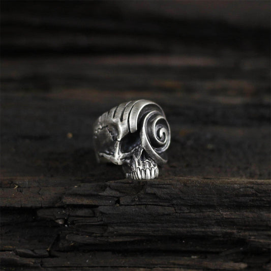 Swirl skull 925 silver ring, jawless skull ring, creative skull ring unique sterling silver gift-craftsman made - SATANHORN