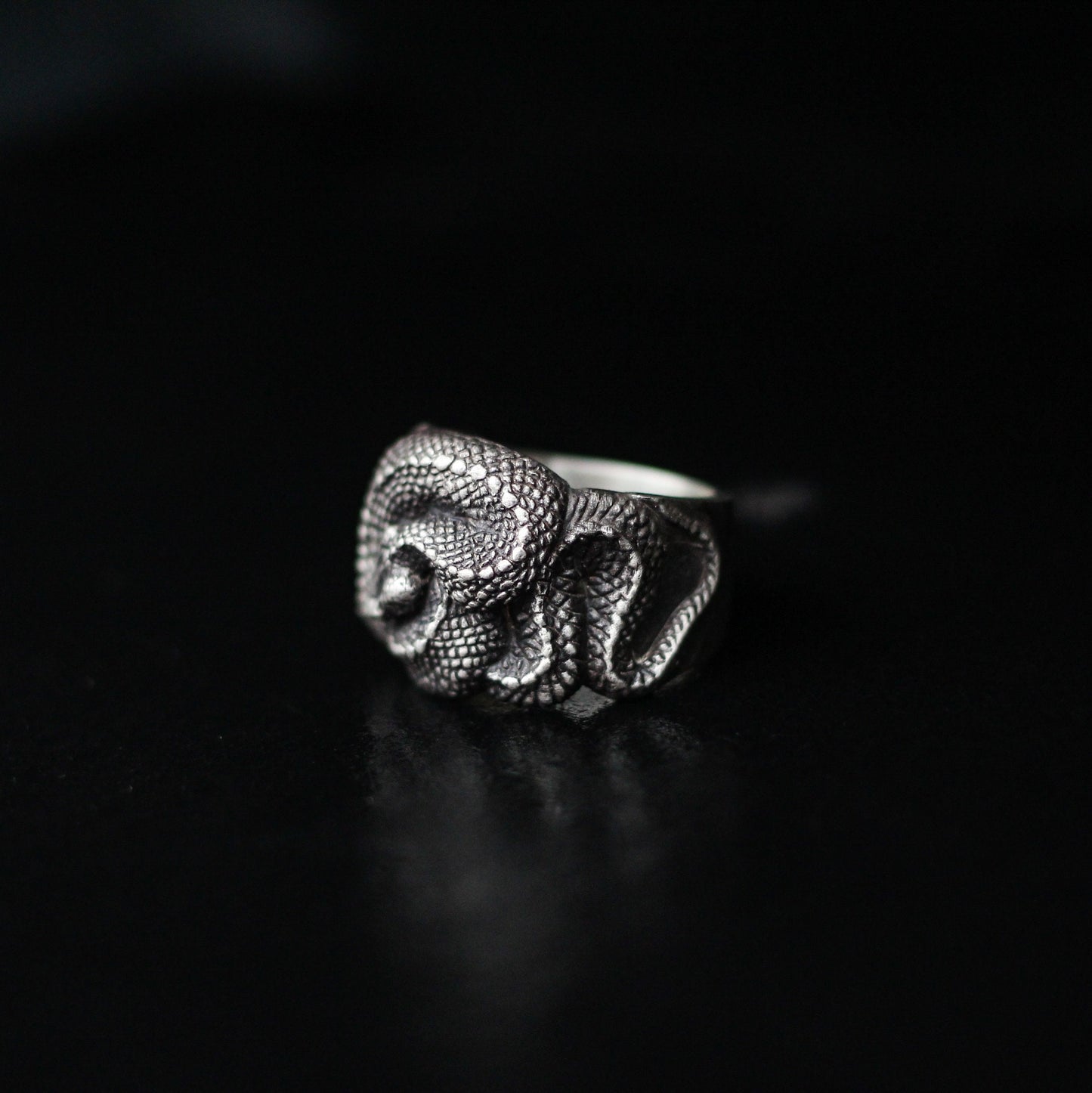 Snake 925 silver ring, Viper silver snake Medusa ring, exquisite handmade snake ring, made of 925 sterling silver and brass-Craftsmen made - SATANHORN