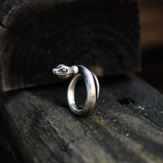 Snake 925 silver ring, snake jewelry, snake brass ring, 925 silver animal ring, silver animal jewelry, unique snake jewelry-Craftsmen made - SATANHORN