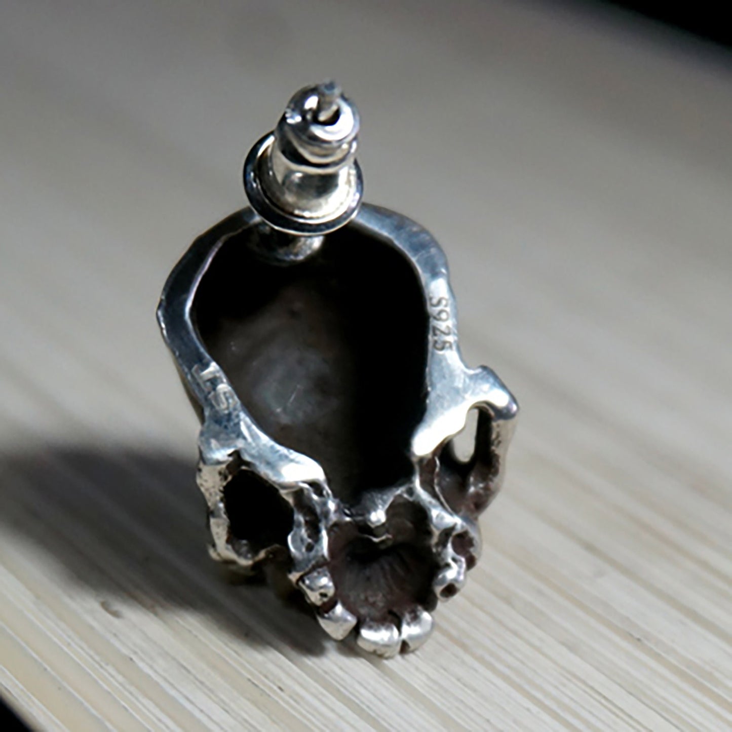 Skull ear studs, skull jewelry, sterling silver ear studs-handmade